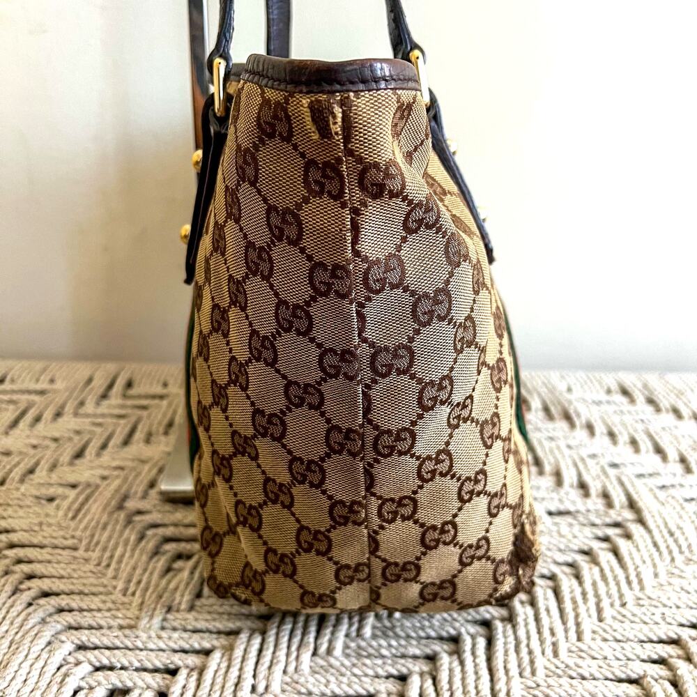GUCCI GG Supreme Canvas and Leather Tote Bag - Picture 6 of 16